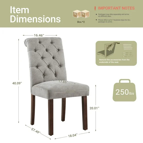 AFO Upholstered Button Tufted High Back Dining Chair