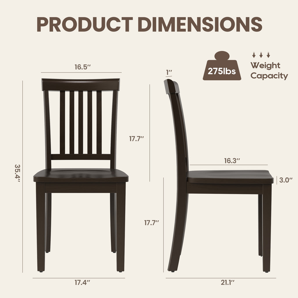 Wooden Windsor Dining Chairs Set of 2,for Kitchen,Dining Room