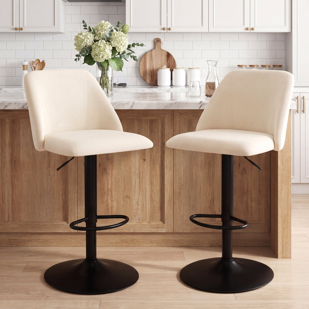 Swivel Counter Height Bar Stools, Height Adjustable, for Kitchen Island and Café