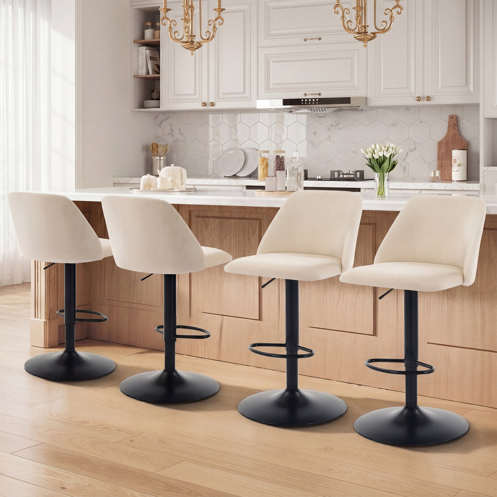 Swivel Counter Height Bar Stools, Height Adjustable, for Kitchen Island and Café