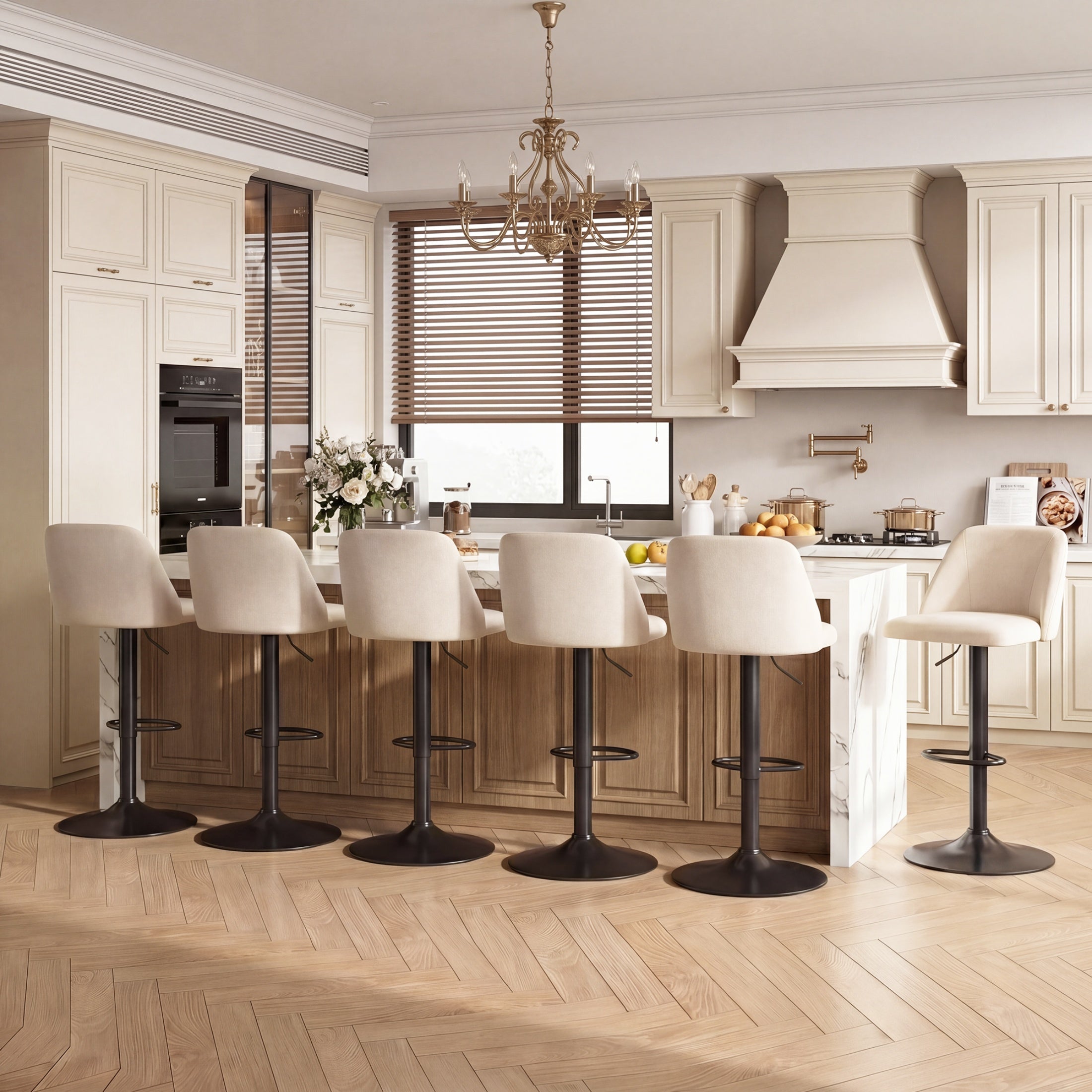 Swivel Counter Height Bar Stools, Height Adjustable, for Kitchen Island and Café