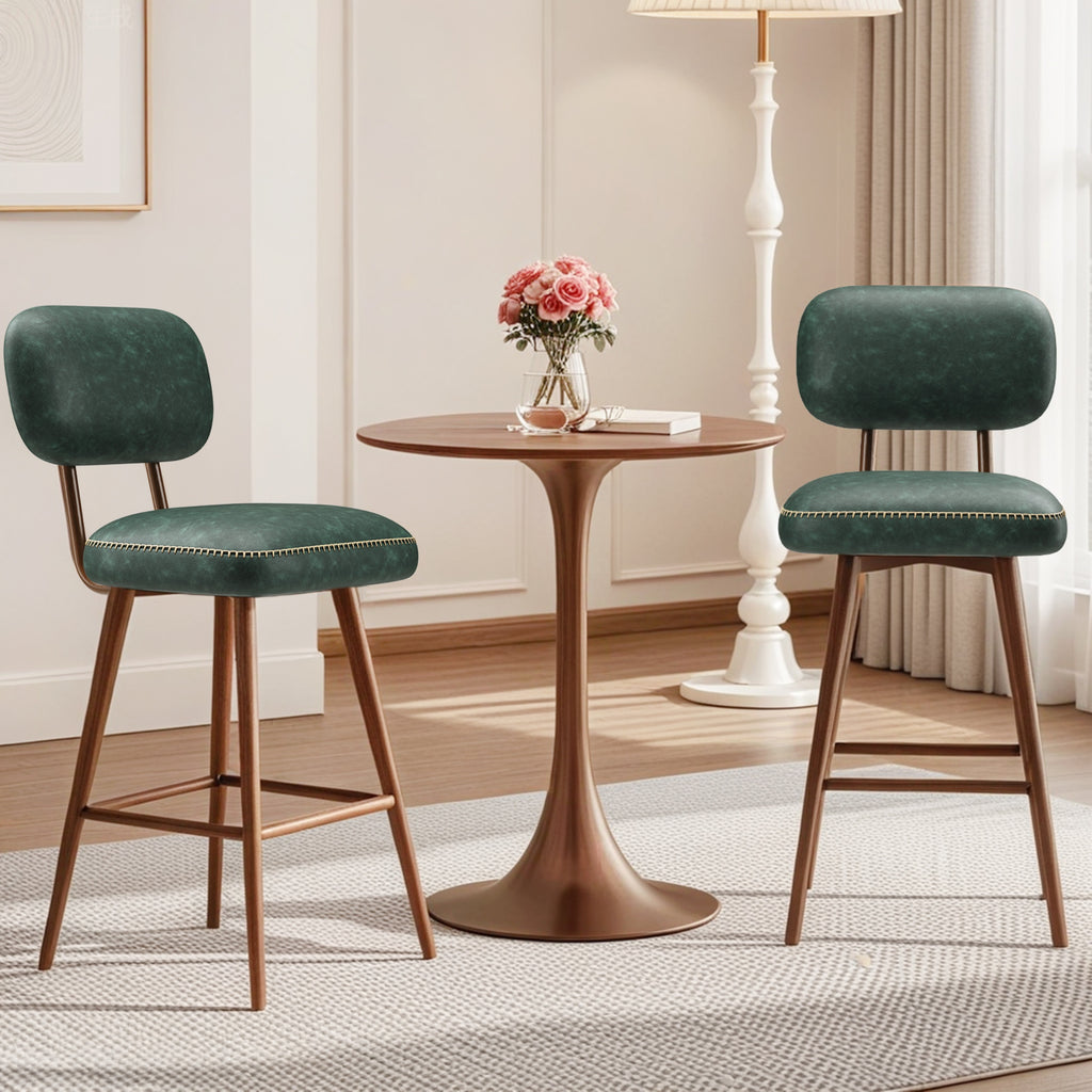 Swivel Faux Leather Counter Height Bar Stools for Kitchen Island, Café