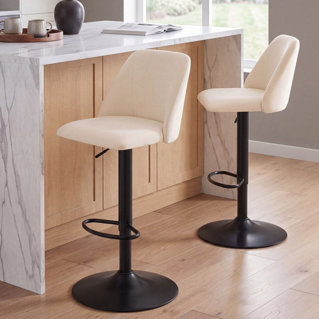 Swivel Counter Height Bar Stools, Height Adjustable, for Kitchen Island and Café