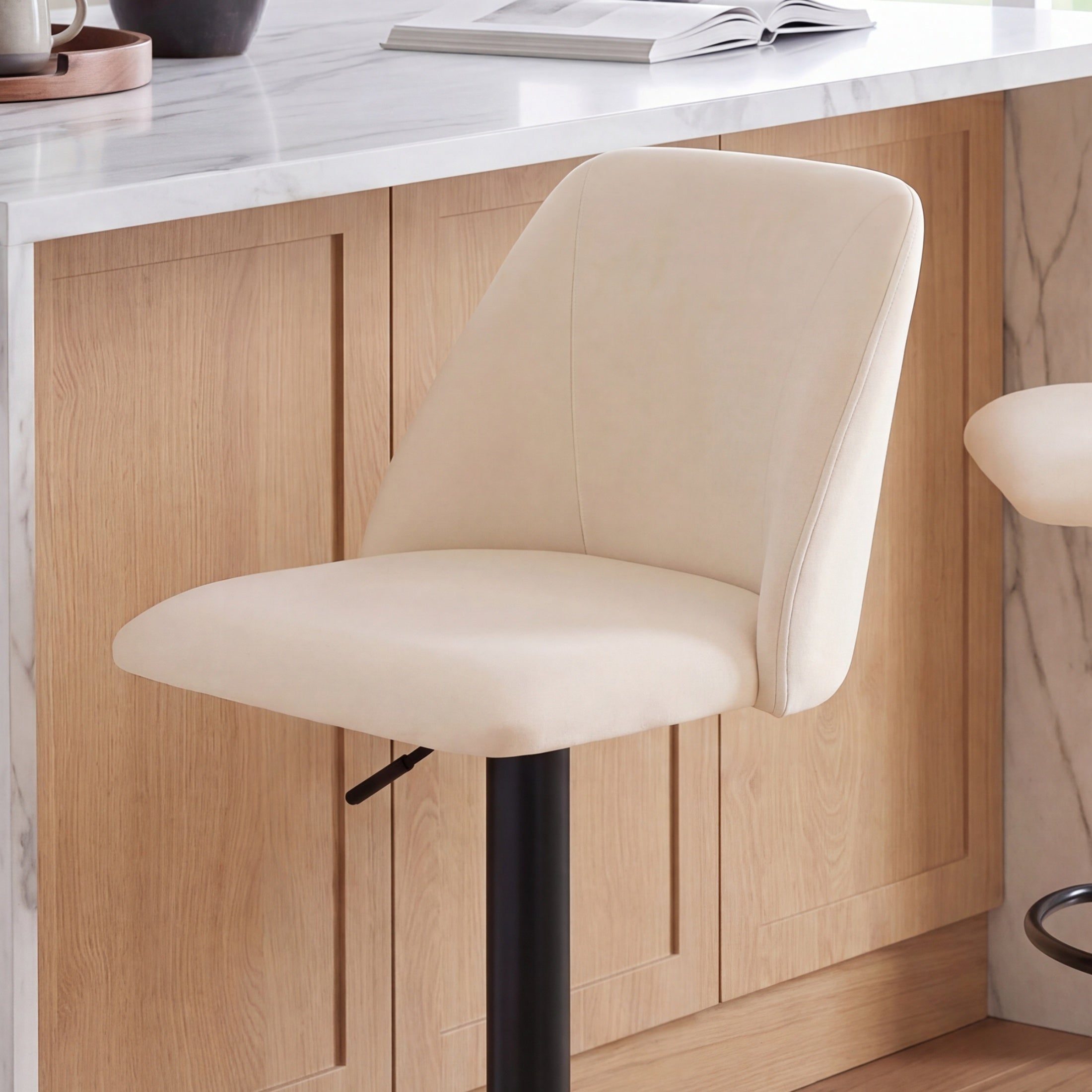Swivel Counter Height Bar Stools, Height Adjustable, for Kitchen Island and Café