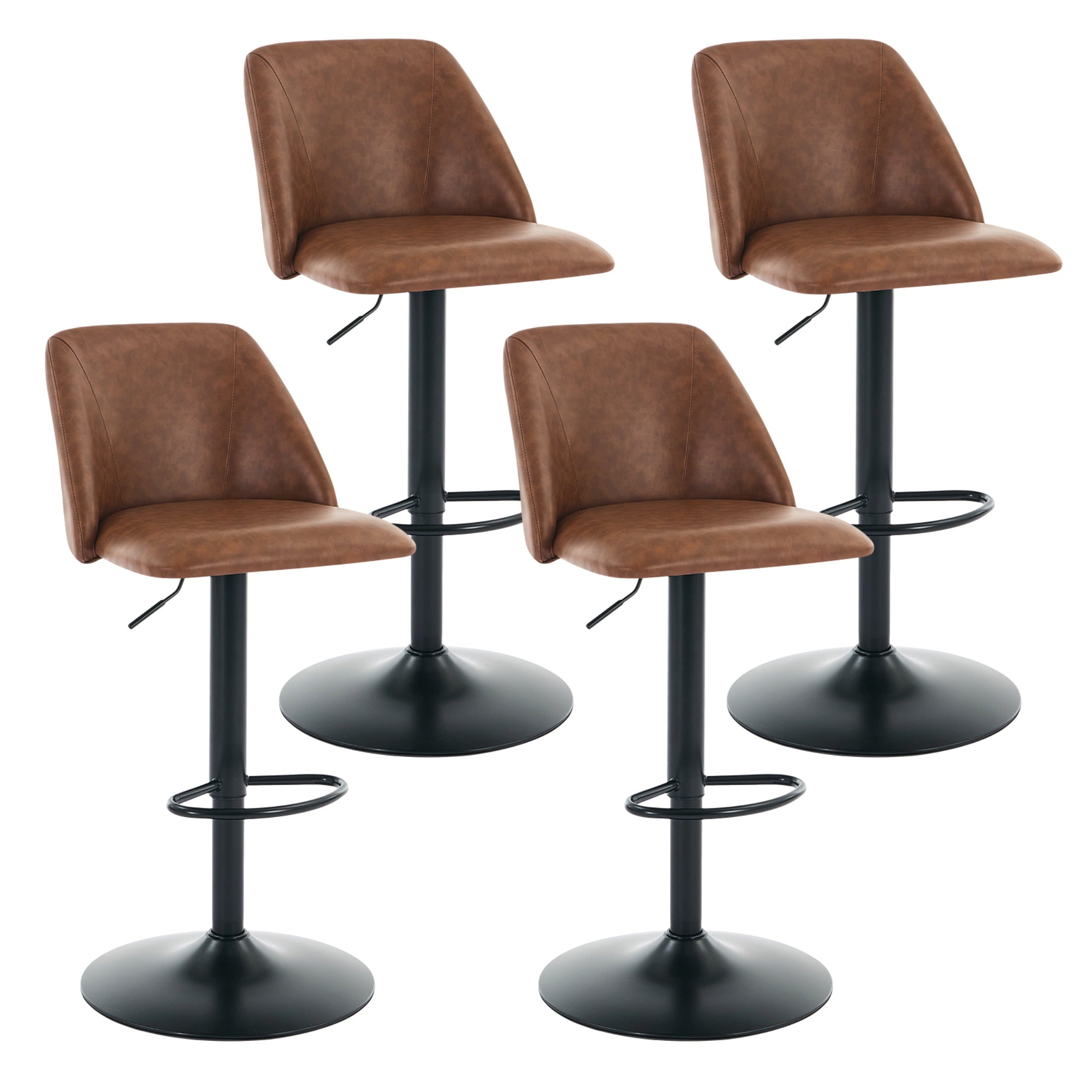 Swivel Counter Height Bar Stools, Height Adjustable, for Kitchen Island and Café